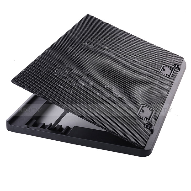 NoteBook Halter Halterung Kühler Cooler Kühlpad Lüfter Laptop Ständer 9 Zoll bis 16 Zoll Universal M22 für Apple MacBook Pro 15 zoll Schwarz groß