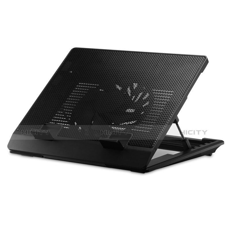 NoteBook Halter Halterung Kühler Cooler Kühlpad Lüfter Laptop Ständer 9 Zoll bis 16 Zoll Universal M23 für Apple MacBook Air 13.3 zoll (2018) Schwarz Plus