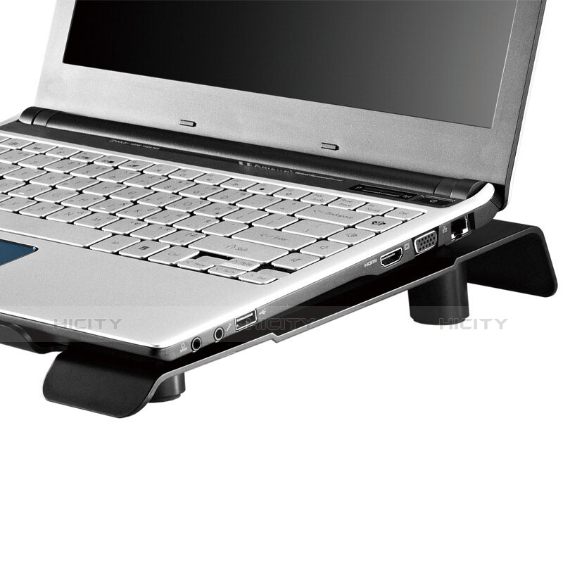 NoteBook Halter Halterung Kühler Cooler Kühlpad Lüfter Laptop Ständer 9 Zoll bis 16 Zoll Universal M24 für Apple MacBook 12 zoll Schwarz groß