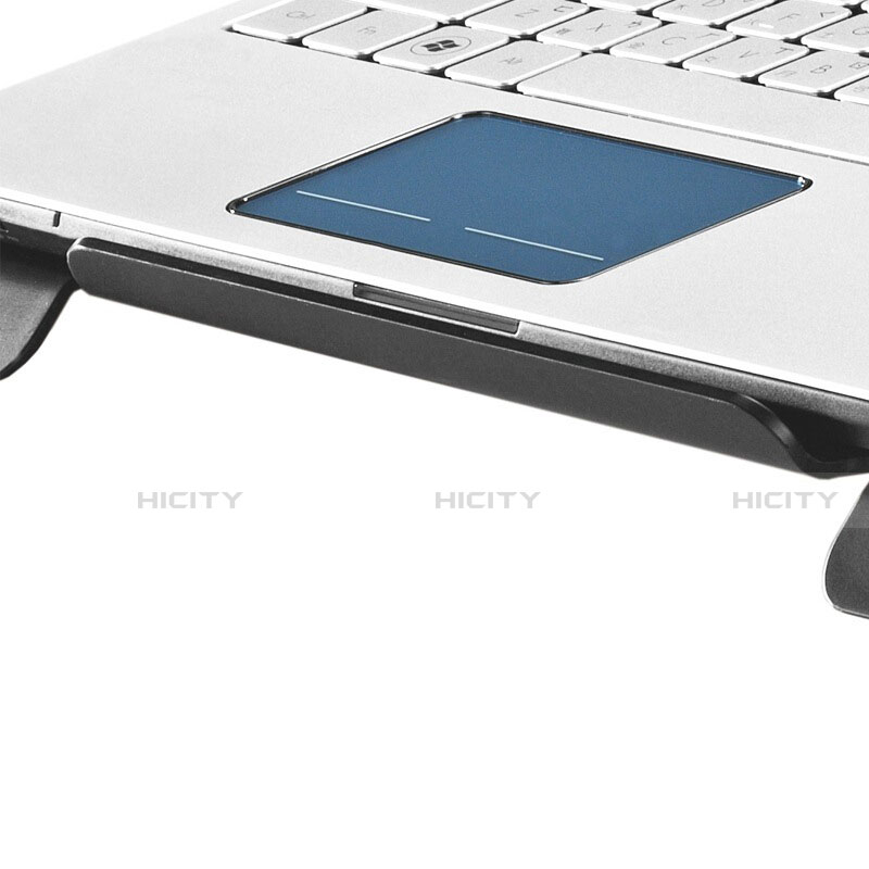 NoteBook Halter Halterung Kühler Cooler Kühlpad Lüfter Laptop Ständer 9 Zoll bis 16 Zoll Universal M24 für Apple MacBook Air 13 zoll (2020) Schwarz groß