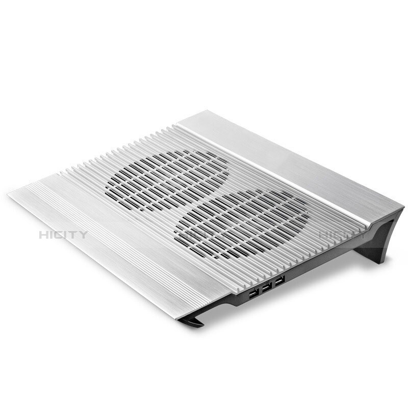 NoteBook Halter Halterung Kühler Cooler Kühlpad Lüfter Laptop Ständer 9 Zoll bis 16 Zoll Universal M26 für Apple MacBook Pro 15 zoll Silber Plus