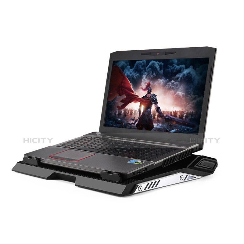 NoteBook Halter Halterung Kühler Cooler Kühlpad Lüfter Laptop Ständer 9 Zoll bis 17 Zoll Universal L01 für Huawei Honor MagicBook 15 Schwarz groß