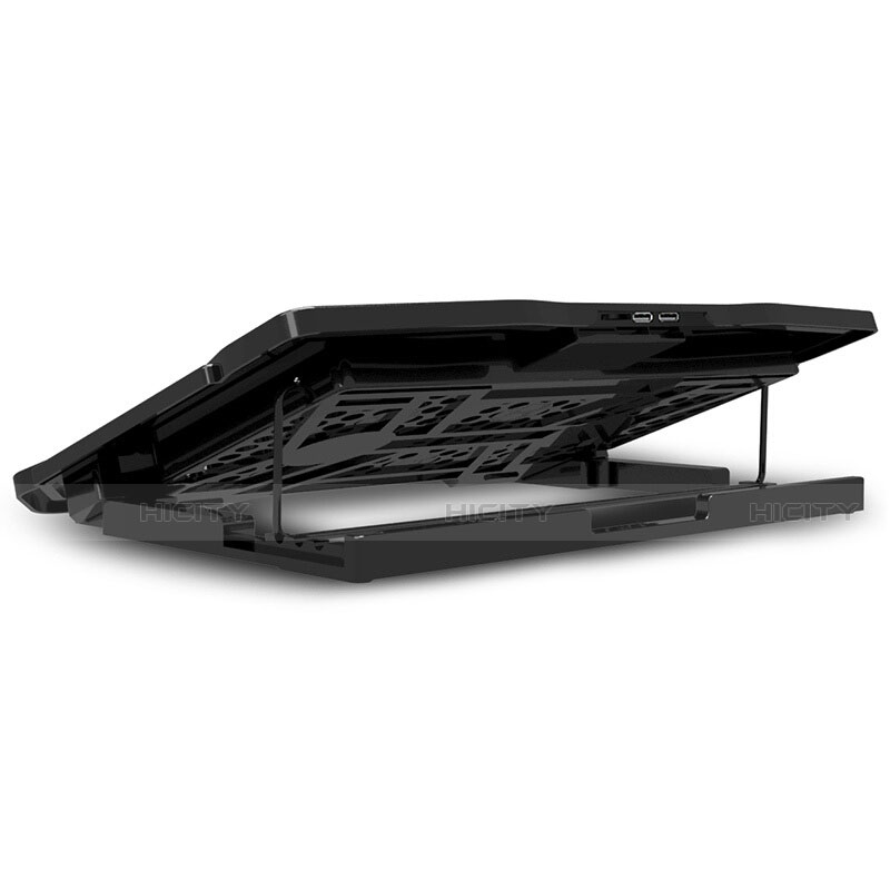 NoteBook Halter Halterung Kühler Cooler Kühlpad Lüfter Laptop Ständer 9 Zoll bis 17 Zoll Universal L03 für Apple MacBook Air 13 zoll (2020) Schwarz groß