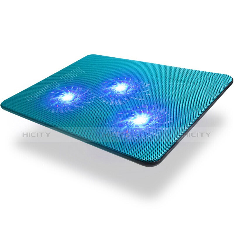 NoteBook Halter Halterung Kühler Cooler Kühlpad Lüfter Laptop Ständer 9 Zoll bis 17 Zoll Universal L04 für Apple MacBook Air 11 zoll Blau Plus