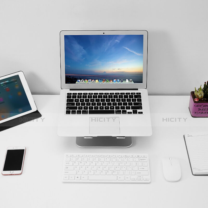 NoteBook Halter Halterung Laptop Ständer Universal S07 für Apple MacBook Air 13.3 zoll (2018) Silber groß
