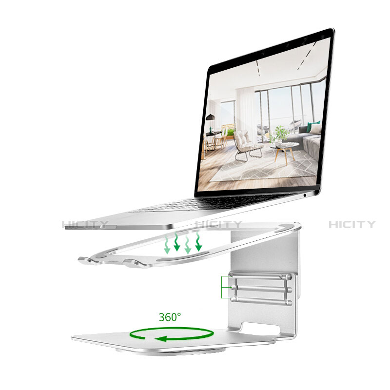 NoteBook Halter Halterung Laptop Ständer Universal S07 für Apple MacBook Air 13 zoll (2020) Silber Plus