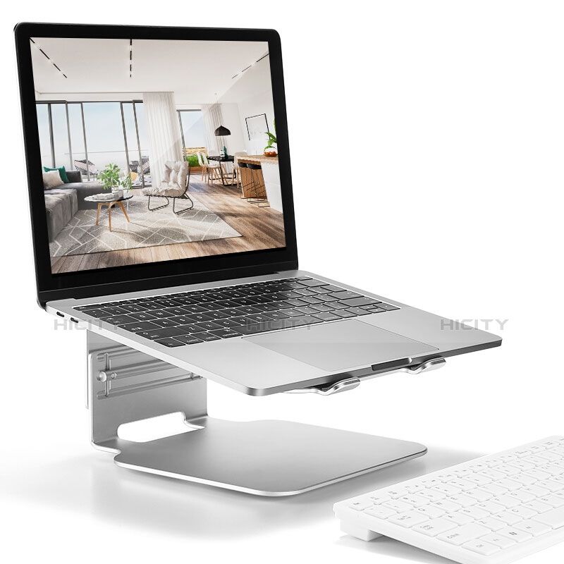NoteBook Halter Halterung Laptop Ständer Universal S07 für Samsung Galaxy Book Flex 15.6 NP950QCG Silber groß