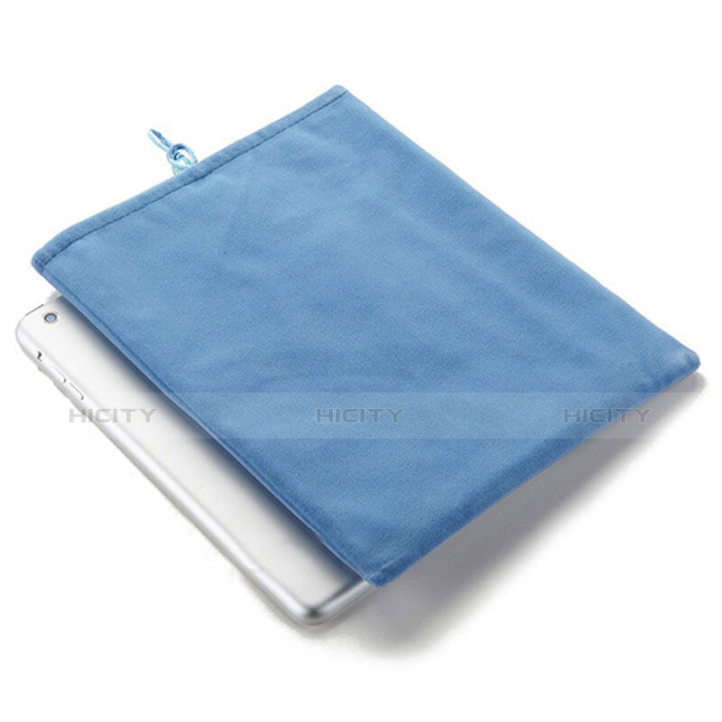 Samt Handy Tasche Schutz Hülle für Apple iPad 2 Hellblau groß