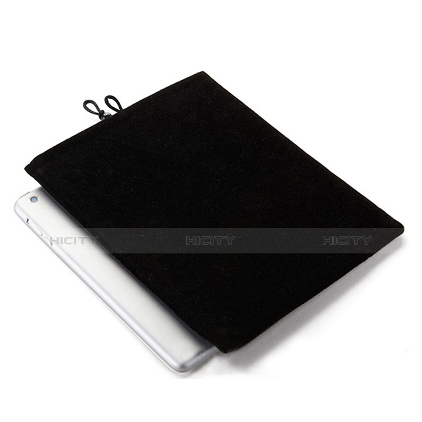 Samt Handy Tasche Schutz Hülle für Samsung Galaxy Note 10.1 2014 SM-P600 Schwarz groß