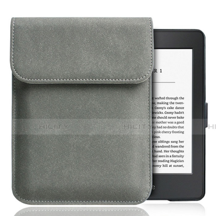Samt Handy Tasche Sleeve Hülle S01 für Amazon Kindle Paperwhite 6 inch Grau