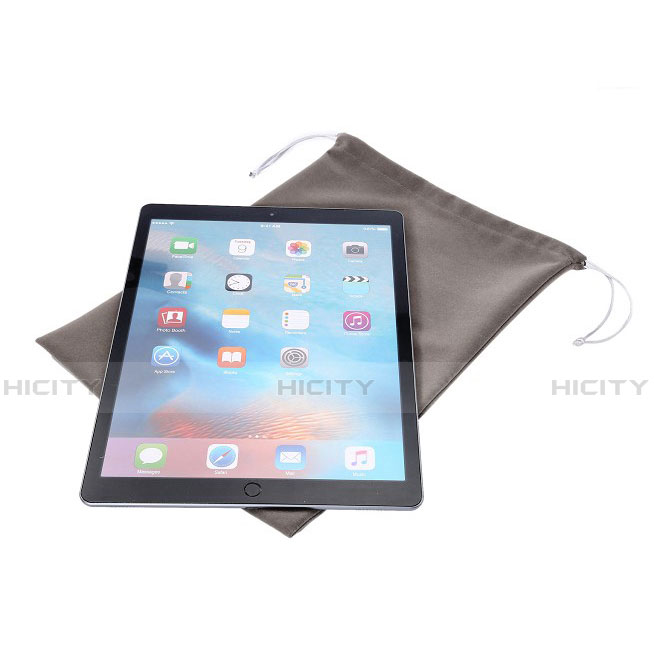 Samt Handytasche Sleeve Hülle für Apple iPad New Air (2019) 10.5 Grau groß