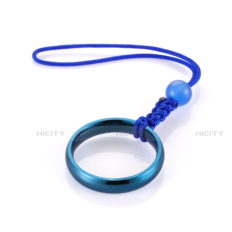 Schlüsselband Schlüsselbänder Schlüsselanhänger mit Fingerring R03 Blau Plus