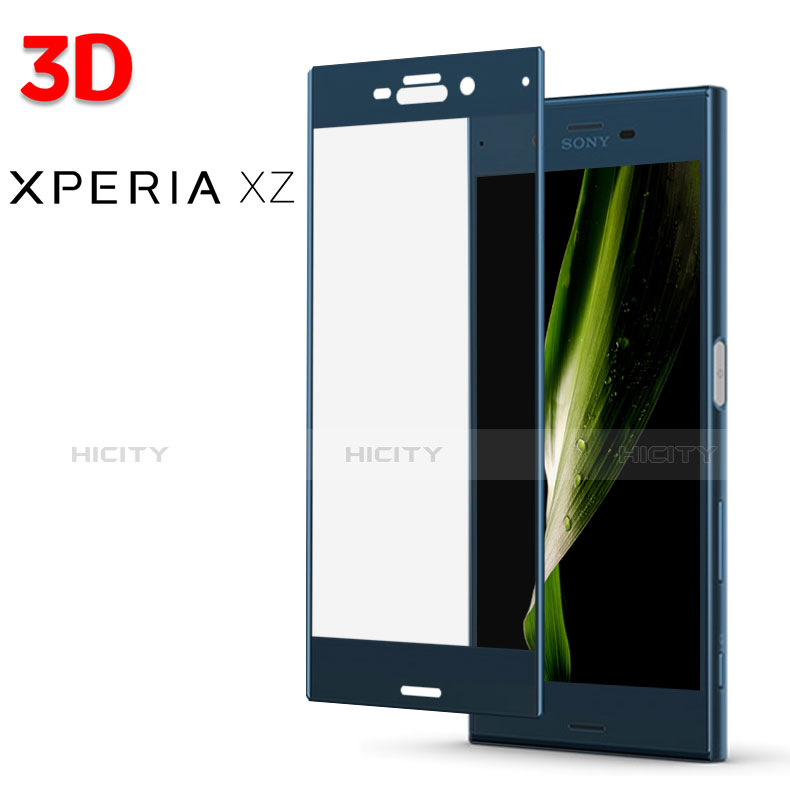 Schutzfolie Displayschutzfolie Panzerfolie Skins zum Aufkleben Gehärtetes Glas Glasfolie 3D für Sony Xperia XZ Blau