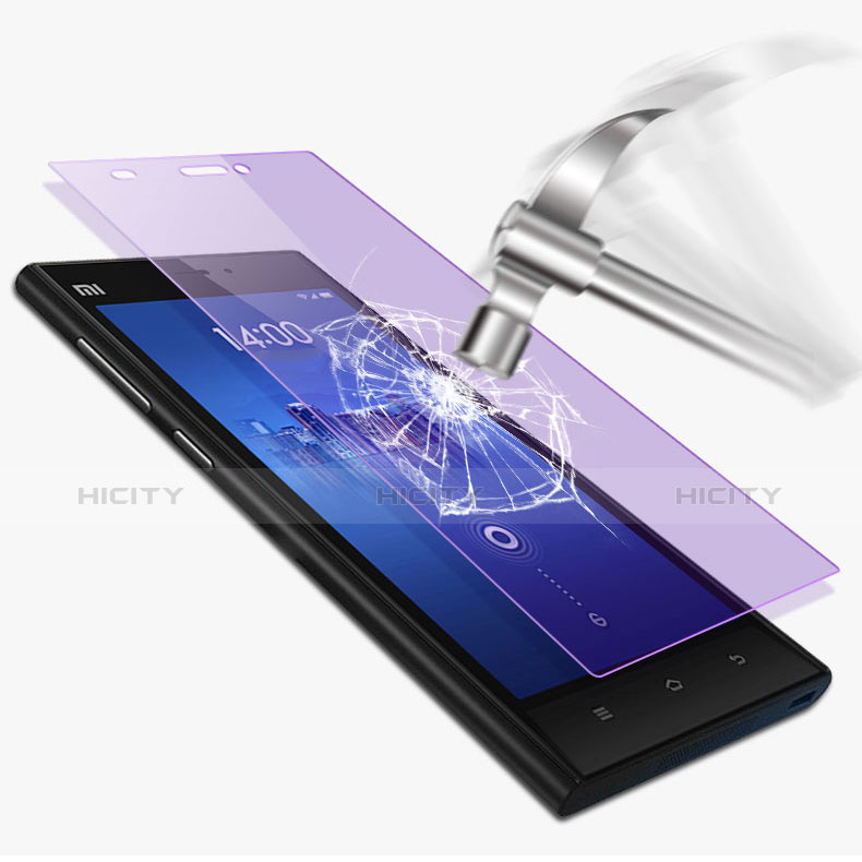 Schutzfolie Displayschutzfolie Panzerfolie Skins zum Aufkleben Gehärtetes Glas Glasfolie Anti Blue Ray B01 für Xiaomi Mi 3 Blau groß