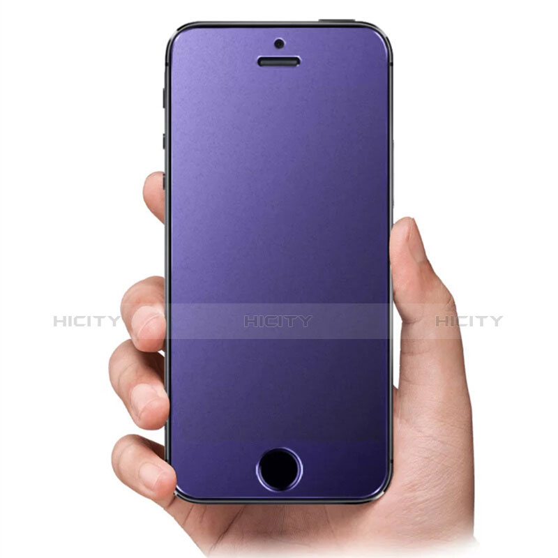 Schutzfolie Displayschutzfolie Panzerfolie Skins zum Aufkleben Gehärtetes Glas Glasfolie Anti Blue Ray B03 für Apple iPhone SE Blau groß