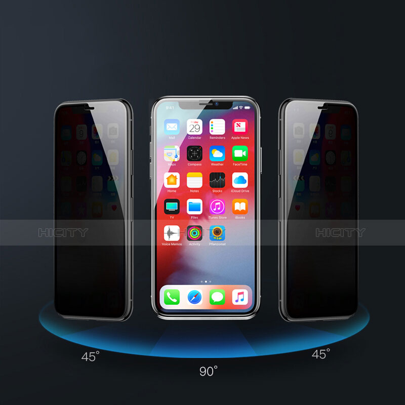 Schutzfolie Displayschutzfolie Panzerfolie Skins zum Aufkleben Gehärtetes Glas Glasfolie Privacy P01 für Apple iPhone Xs Max Klar