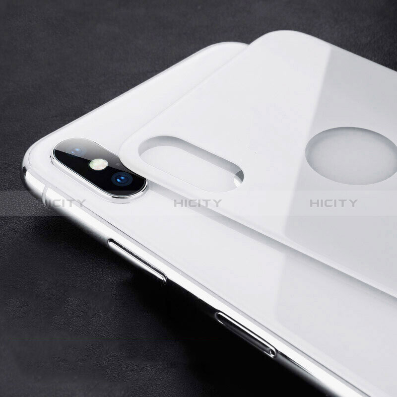 Schutzfolie Displayschutzfolie Panzerfolie Skins zum Aufkleben Gehärtetes Glas Glasfolie Rückseite B02 für Apple iPhone X Weiß
