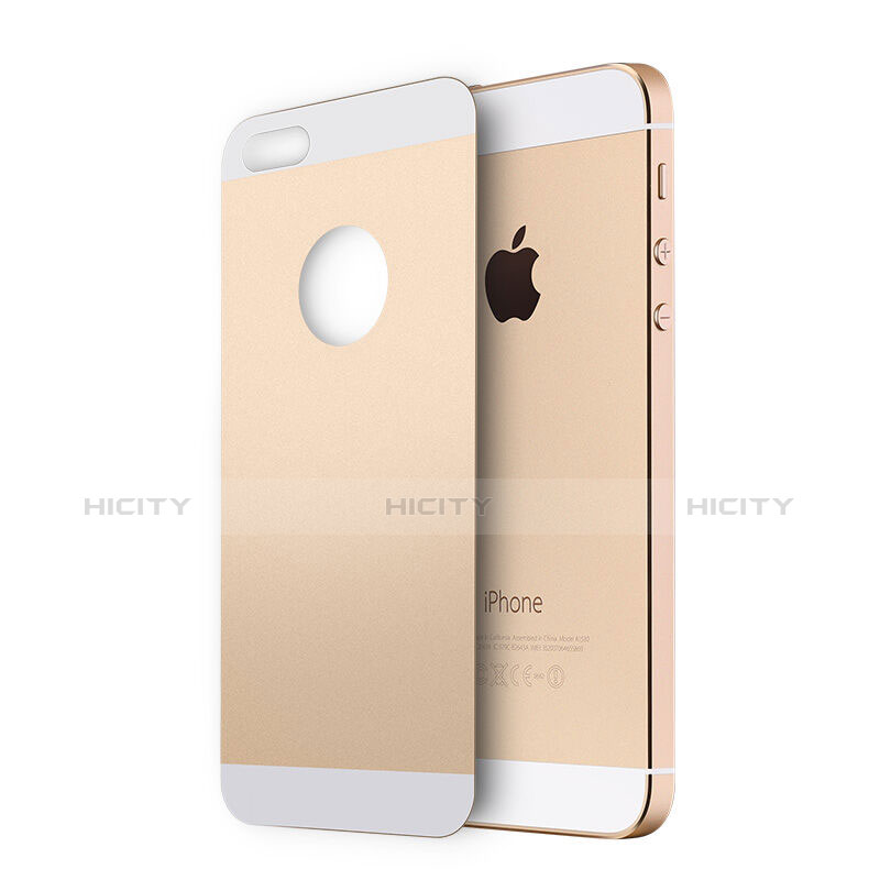 Schutzfolie Displayschutzfolie Panzerfolie Skins zum Aufkleben Gehärtetes Glas Glasfolie Rückseite für Apple iPhone 5 Gold Plus