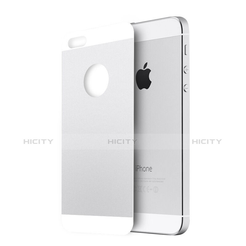 Schutzfolie Displayschutzfolie Panzerfolie Skins zum Aufkleben Gehärtetes Glas Glasfolie Rückseite für Apple iPhone 5 Silber Plus