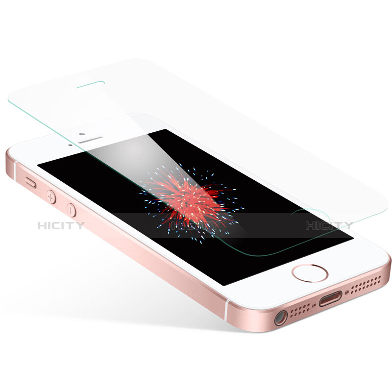 Schutzfolie Displayschutzfolie Panzerfolie Skins zum Aufkleben Gehärtetes Glas Glasfolie T01 für Apple iPhone 5 Klar groß