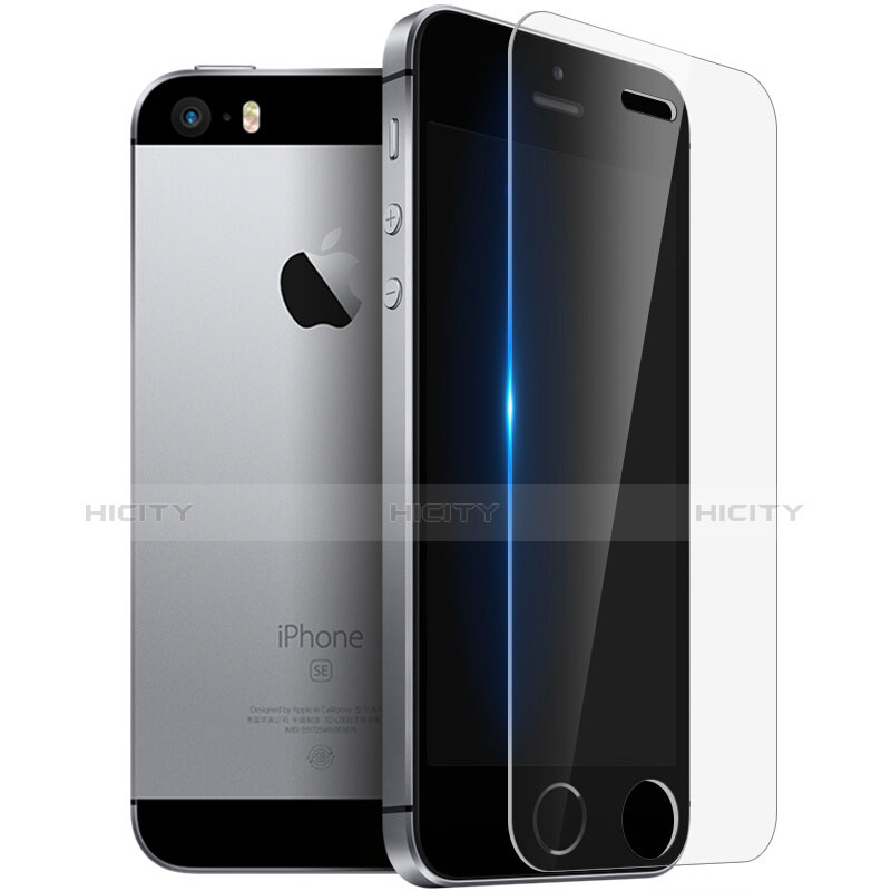 Schutzfolie Displayschutzfolie Panzerfolie Skins zum Aufkleben Gehärtetes Glas Glasfolie T03 für Apple iPhone 5S Klar Plus
