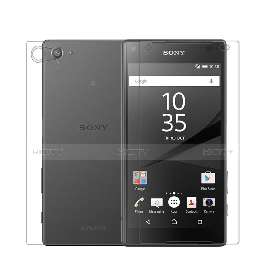 Schutzfolie Displayschutzfolie Panzerfolie Skins zum Aufkleben Vorder und Rückseite für Sony Xperia Z5 Compact Klar