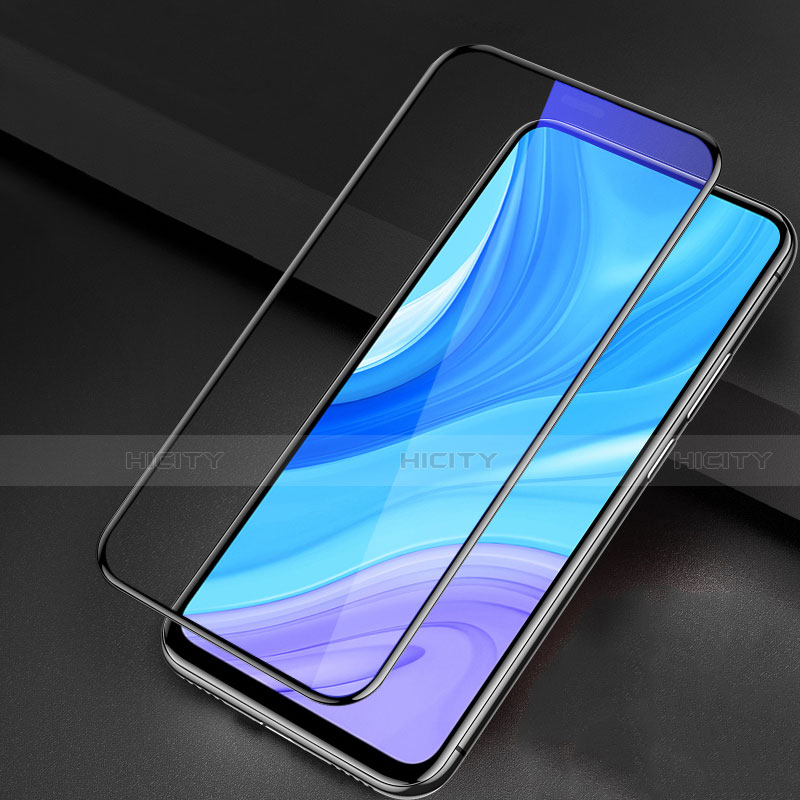 Schutzfolie Full Coverage Displayschutzfolie Panzerfolie Gehärtetes Glas Glasfolie Anti Blue Ray Skins zum Aufkleben Panzerglas F02 für Huawei Enjoy 10 Plus Schwarz