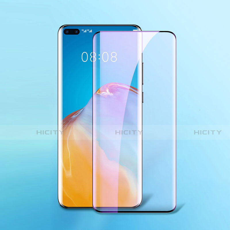 Schutzfolie Full Coverage Displayschutzfolie Panzerfolie Gehärtetes Glas Glasfolie Anti Blue Ray Skins zum Aufkleben Panzerglas F02 für Huawei P40 Pro Schwarz