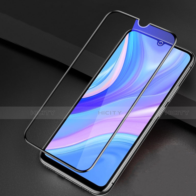 Schutzfolie Full Coverage Displayschutzfolie Panzerfolie Gehärtetes Glas Glasfolie Anti Blue Ray Skins zum Aufkleben Panzerglas für Huawei Y8p Schwarz groß