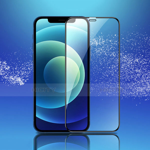 Schutzfolie Full Coverage Displayschutzfolie Panzerfolie Gehärtetes Glas Glasfolie Skins zum Aufkleben Panzerglas F02 für Apple iPhone 12 Pro Schwarz