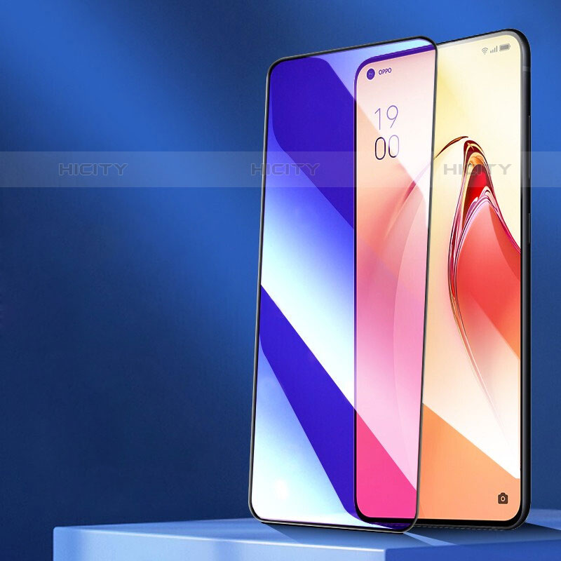 Schutzfolie Full Coverage Displayschutzfolie Panzerfolie Gehärtetes Glas Glasfolie Skins zum Aufkleben Panzerglas F02 für Oppo Reno8 Z 5G Schwarz