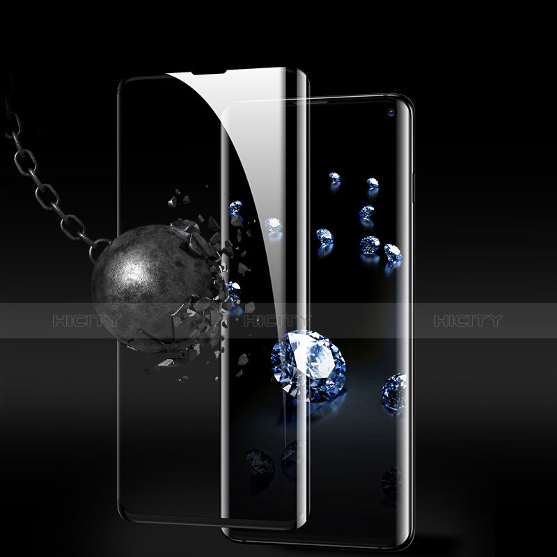 Schutzfolie Full Coverage Displayschutzfolie Panzerfolie Gehärtetes Glas Glasfolie Skins zum Aufkleben Panzerglas F02 für Samsung Galaxy S10 Schwarz