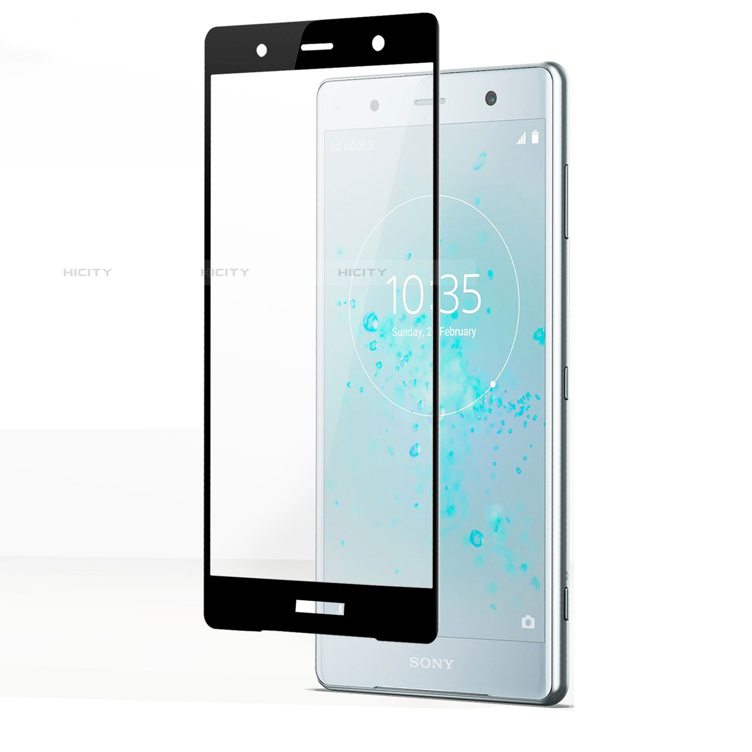 Schutzfolie Full Coverage Displayschutzfolie Panzerfolie Gehärtetes Glas Glasfolie Skins zum Aufkleben Panzerglas F02 für Sony Xperia XZ2 Premium Schwarz