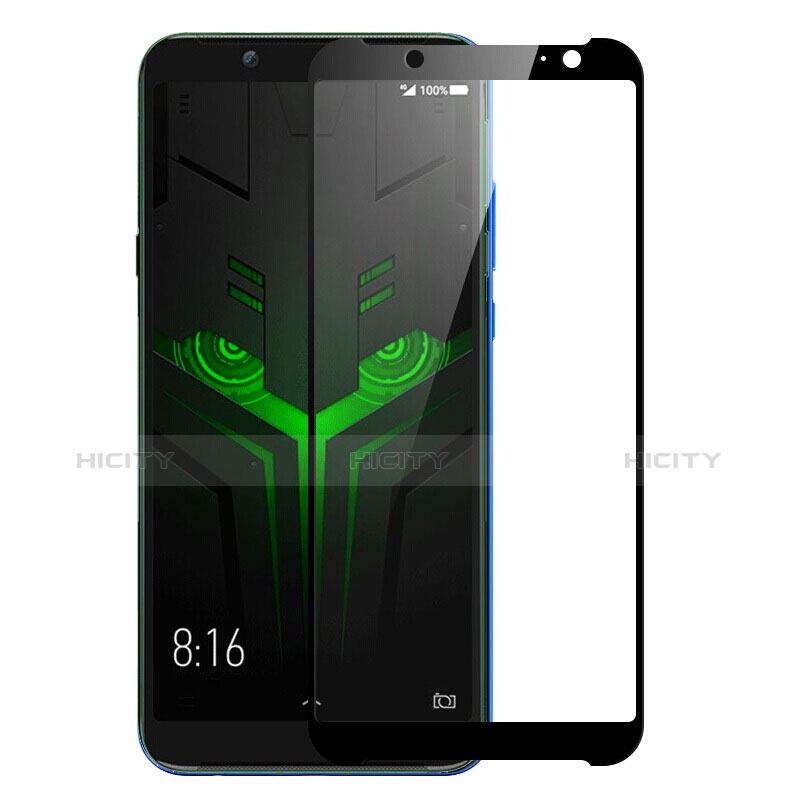 Schutzfolie Full Coverage Displayschutzfolie Panzerfolie Gehärtetes Glas Glasfolie Skins zum Aufkleben Panzerglas F02 für Xiaomi Black Shark Helo Schwarz Plus