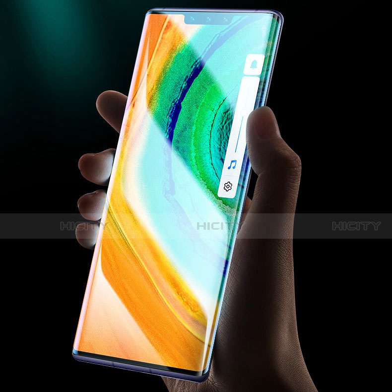 Schutzfolie Full Coverage Displayschutzfolie Panzerfolie Gehärtetes Glas Glasfolie Skins zum Aufkleben Panzerglas F03 für Huawei Mate 30 Pro Schwarz groß