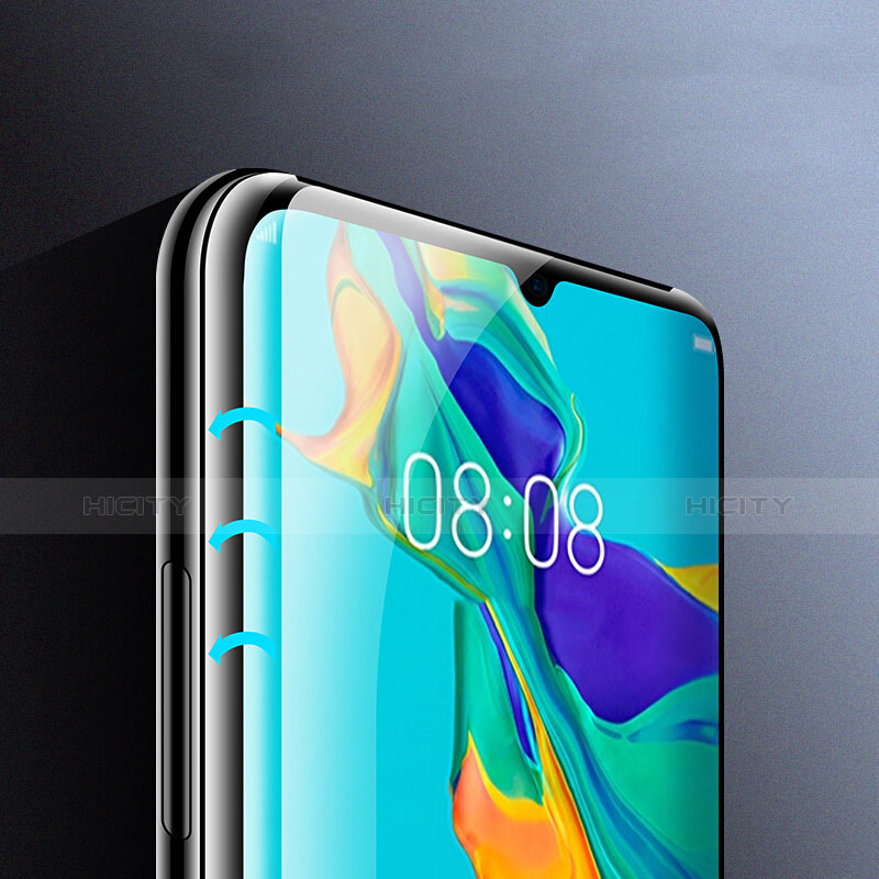 Schutzfolie Full Coverage Displayschutzfolie Panzerfolie Gehärtetes Glas Glasfolie Skins zum Aufkleben Panzerglas F03 für Huawei P30 Pro Schwarz groß