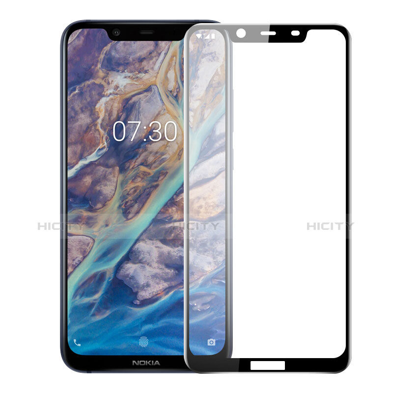 Schutzfolie Full Coverage Displayschutzfolie Panzerfolie Gehärtetes Glas Glasfolie Skins zum Aufkleben Panzerglas F03 für Nokia X7 Schwarz