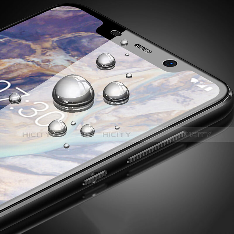 Schutzfolie Full Coverage Displayschutzfolie Panzerfolie Gehärtetes Glas Glasfolie Skins zum Aufkleben Panzerglas F03 für Nokia X7 Schwarz groß