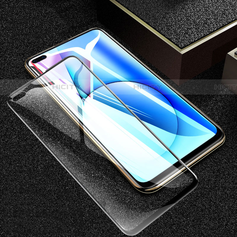 Schutzfolie Full Coverage Displayschutzfolie Panzerfolie Gehärtetes Glas Glasfolie Skins zum Aufkleben Panzerglas F03 für Realme X50m 5G Schwarz