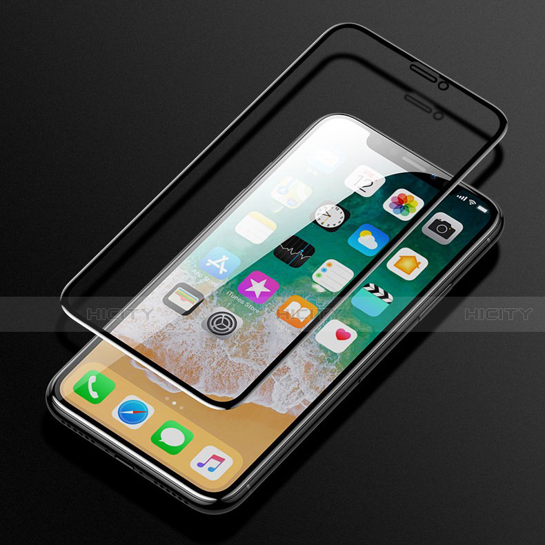 Schutzfolie Full Coverage Displayschutzfolie Panzerfolie Gehärtetes Glas Glasfolie Skins zum Aufkleben Panzerglas F06 für Apple iPhone 11 Pro Schwarz groß
