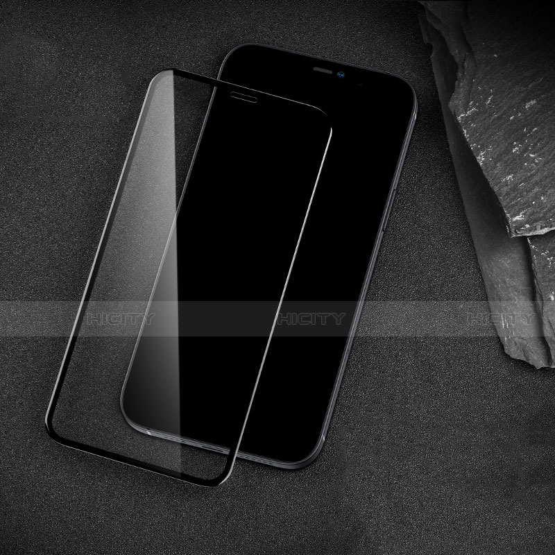 Schutzfolie Full Coverage Displayschutzfolie Panzerfolie Gehärtetes Glas Glasfolie Skins zum Aufkleben Panzerglas für Apple iPhone 12 Pro Schwarz