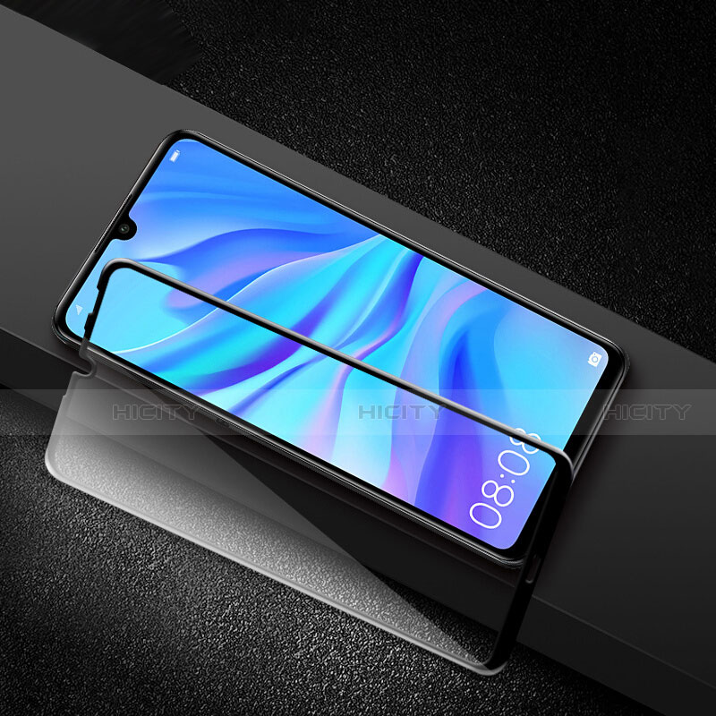 Schutzfolie Full Coverage Displayschutzfolie Panzerfolie Gehärtetes Glas Glasfolie Skins zum Aufkleben Panzerglas für Huawei P30 Lite XL Schwarz