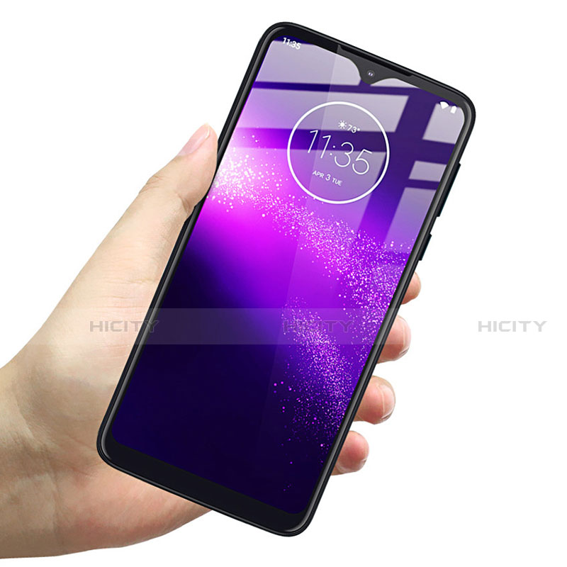 Schutzfolie Full Coverage Displayschutzfolie Panzerfolie Gehärtetes Glas Glasfolie Skins zum Aufkleben Panzerglas für Motorola Moto G8 Play Schwarz groß