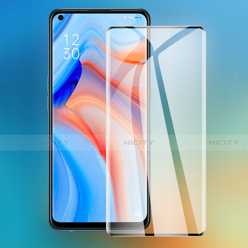 Schutzfolie Full Coverage Displayschutzfolie Panzerfolie Gehärtetes Glas Glasfolie Skins zum Aufkleben Panzerglas für Oppo Reno5 5G Schwarz