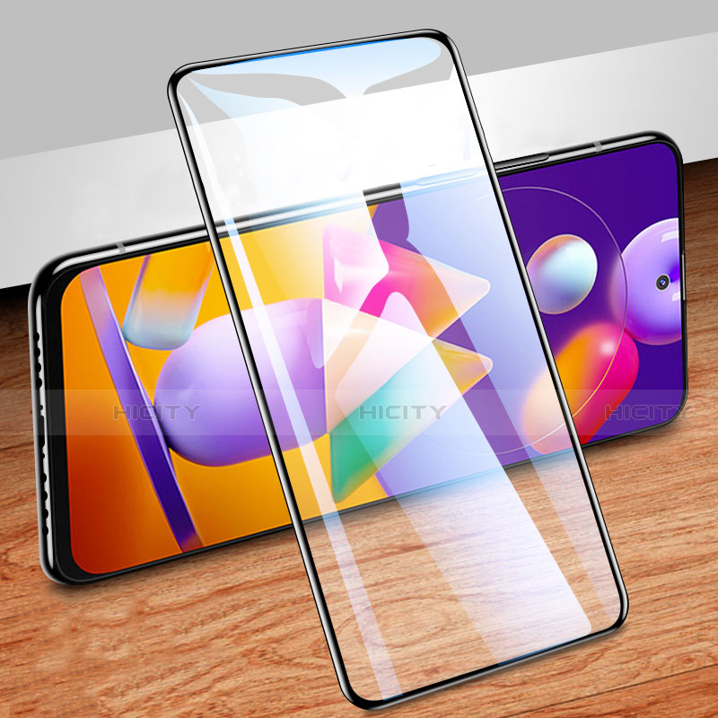 Schutzfolie Full Coverage Displayschutzfolie Panzerfolie Gehärtetes Glas Glasfolie Skins zum Aufkleben Panzerglas für Samsung Galaxy M31s Schwarz Plus