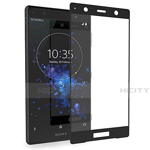 Schutzfolie Full Coverage Displayschutzfolie Panzerfolie Gehärtetes Glas Glasfolie Skins zum Aufkleben Panzerglas für Sony Xperia XZ2 Premium Schwarz