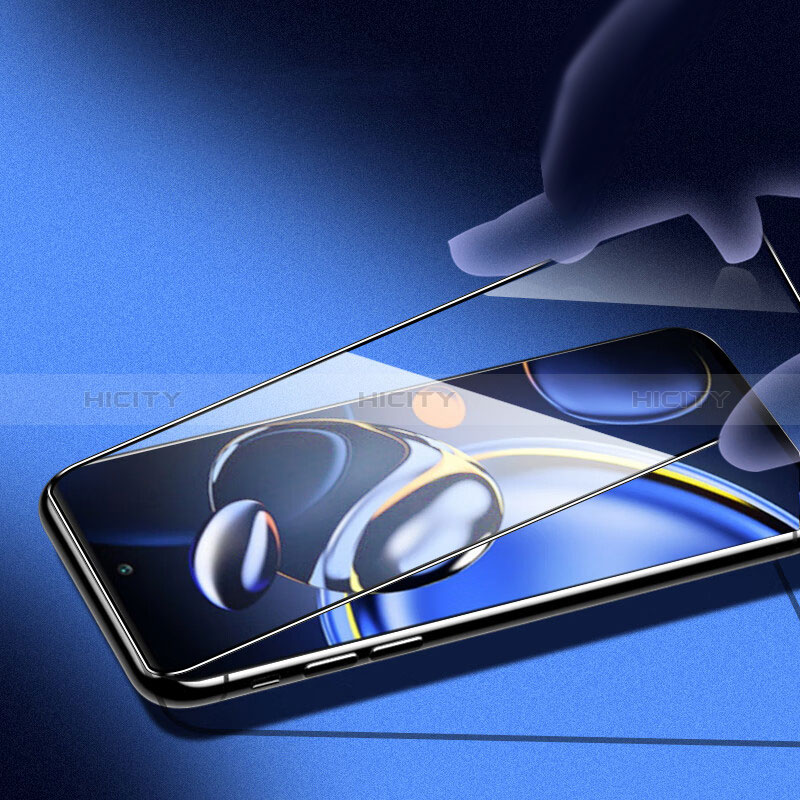 Schutzfolie Full Coverage Displayschutzfolie Panzerfolie Gehärtetes Glas Glasfolie Skins zum Aufkleben Panzerglas für Xiaomi Redmi Note 10T 5G Schwarz