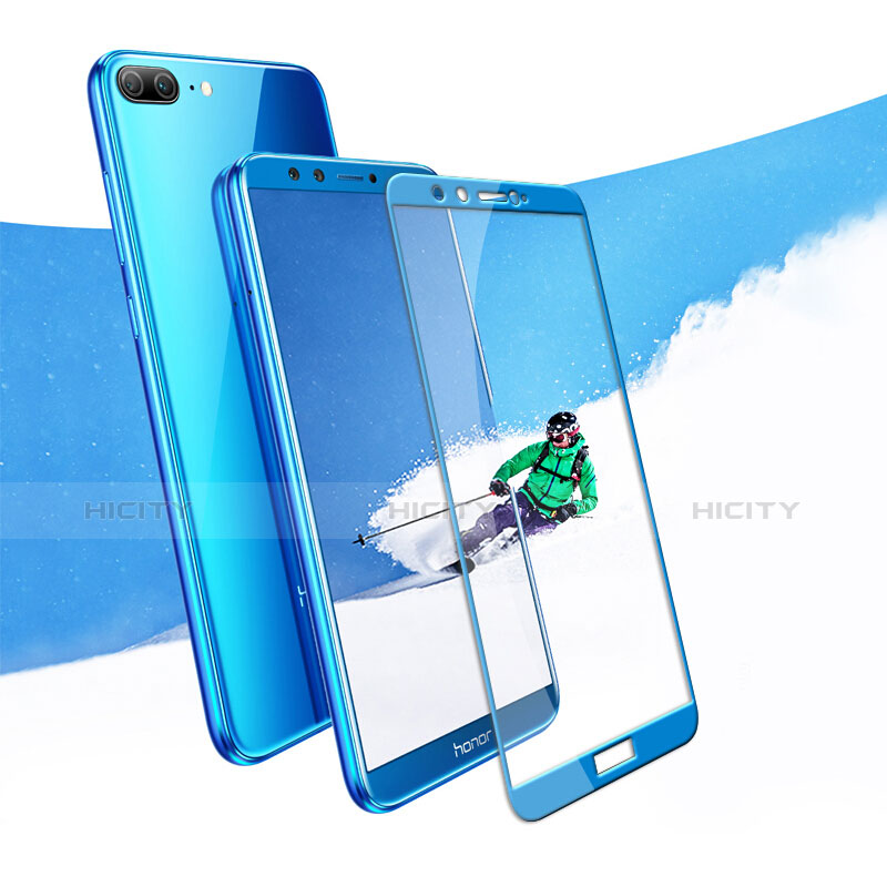 Schutzfolie Full Coverage Displayschutzfolie Panzerfolie Skins zum Aufkleben Gehärtetes Glas Glasfolie F02 für Huawei Honor 9 Lite Blau