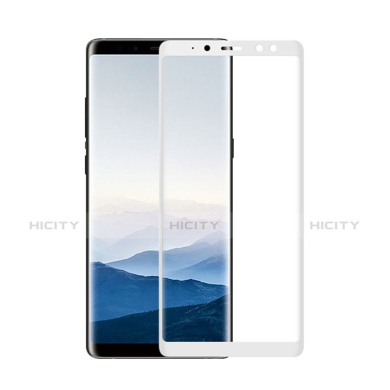Schutzfolie Full Coverage Displayschutzfolie Panzerfolie Skins zum Aufkleben Gehärtetes Glas Glasfolie F02 für Samsung Galaxy A8 (2018) Duos A530F Weiß groß