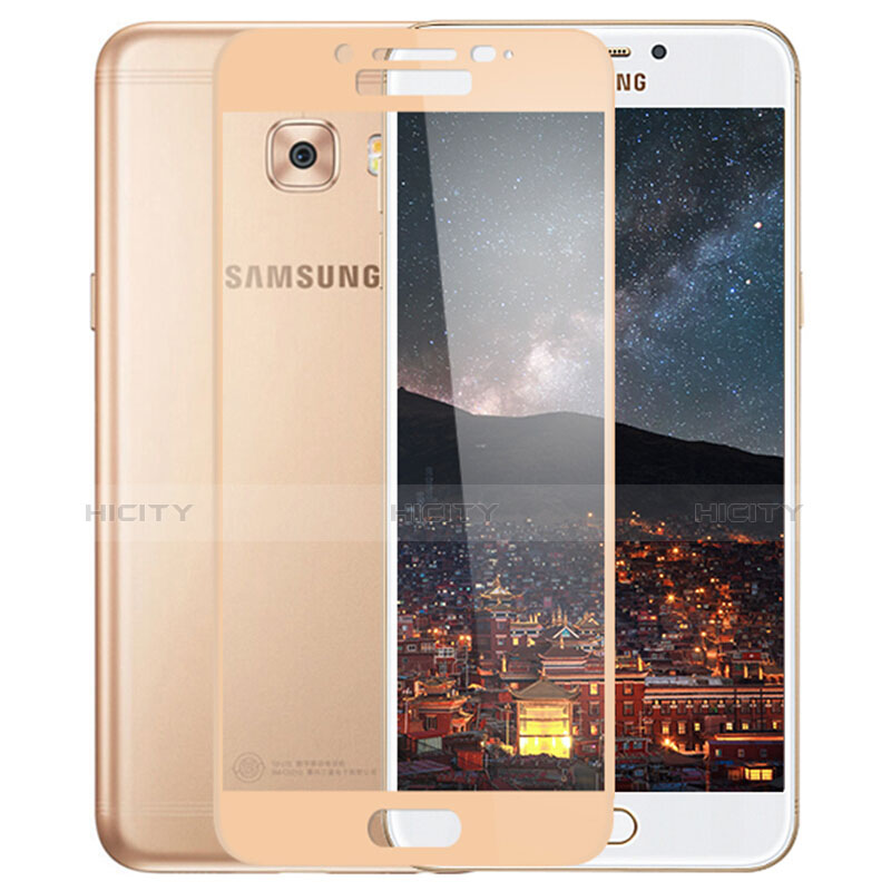 Schutzfolie Full Coverage Displayschutzfolie Panzerfolie Skins zum Aufkleben Gehärtetes Glas Glasfolie F02 für Samsung Galaxy C5 Pro C5010 Gold